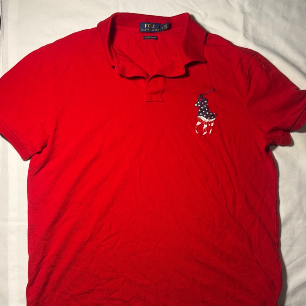 Polo by Ralph Lauren Red Shirt with Flag Detail